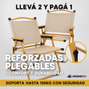 KIT DE 2 SILLAS PLEGABLES REFORZADAS – LLEVÁ 2 POR EL PRECIO DE 1